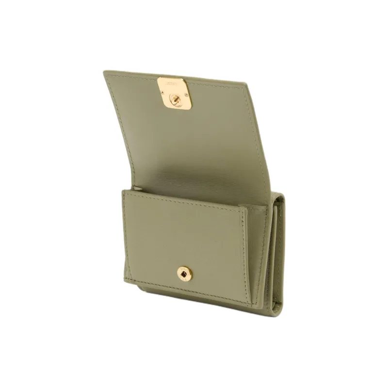 LOEWE Anagram Lambskin Wallet Women's Eucalyptus Green-3