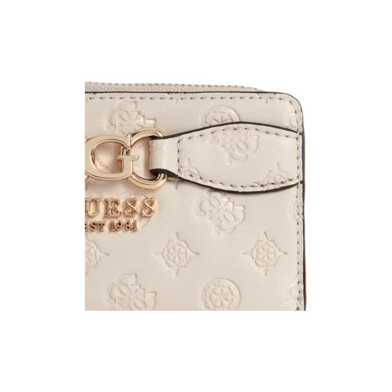 GUESS Faux Leather Wallets Card Holders Unisex Beige-4
