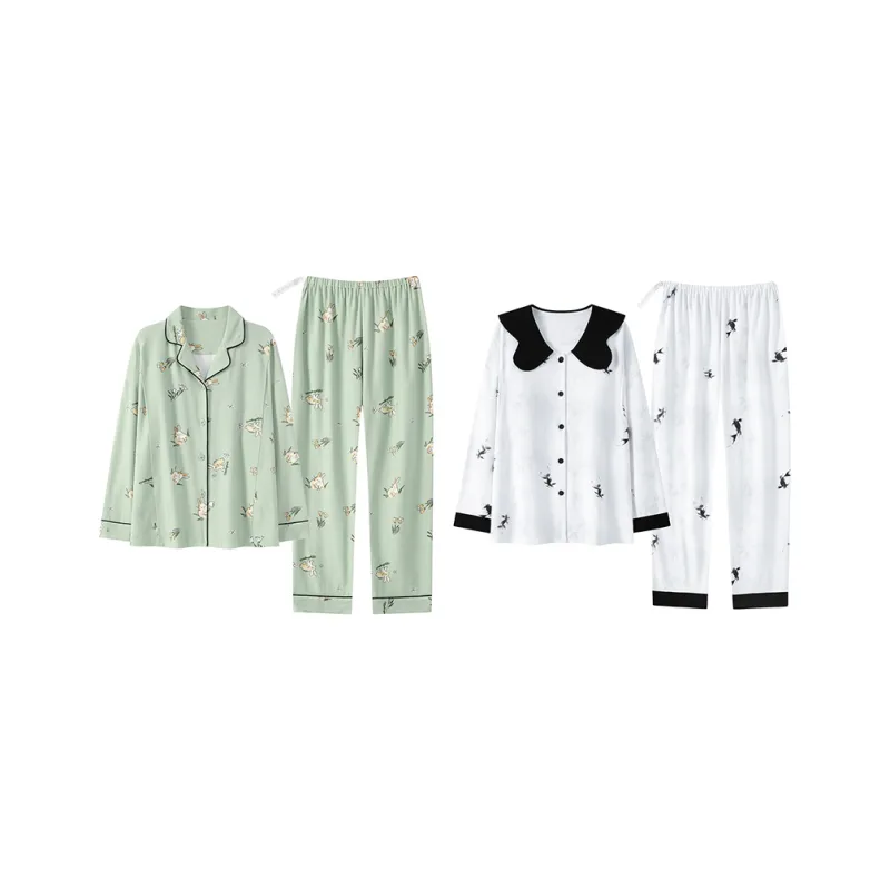 Herbal Primer Pajama Set Women's Combo Set-30
