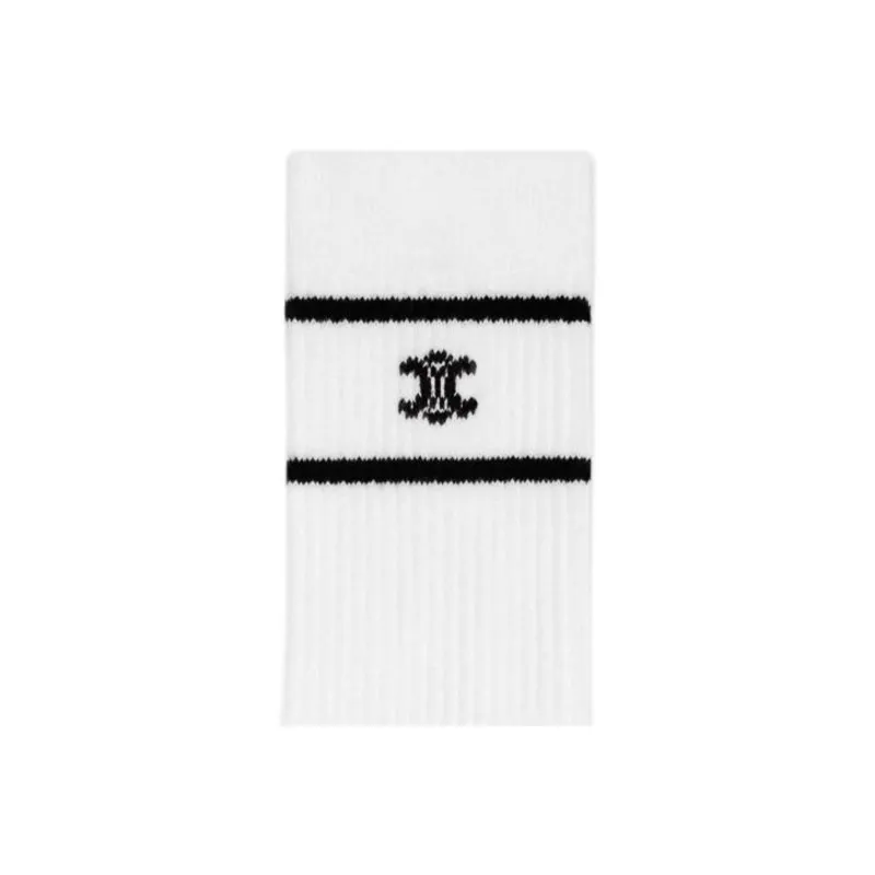 CELINE FW24 Mid-Calf Socks Men's 1 Pack White-2