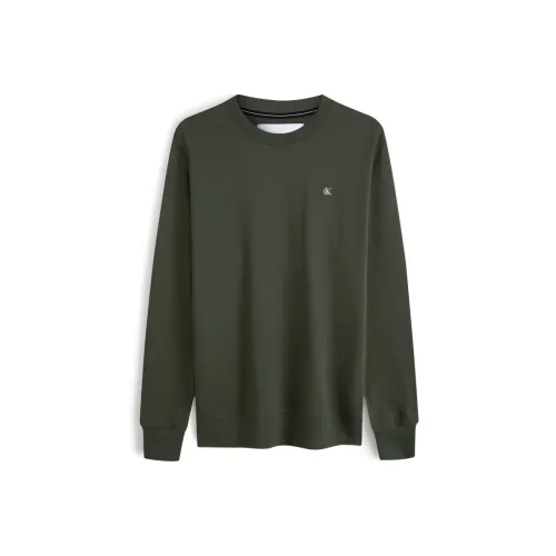Calvin Klein Jeans icon logo v-neck long sleeve t-shirt in black