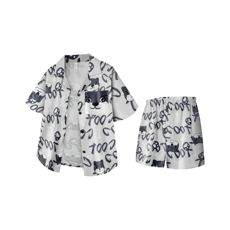 Qiao Ni Tong Pajama Set Men's Apricot Summer Island-1