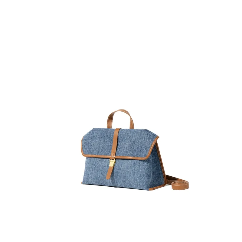 Songmont Fabric Shoulder Bag, Crossbody Bag, Handbag Trumpets Unisex Denim Blue-0