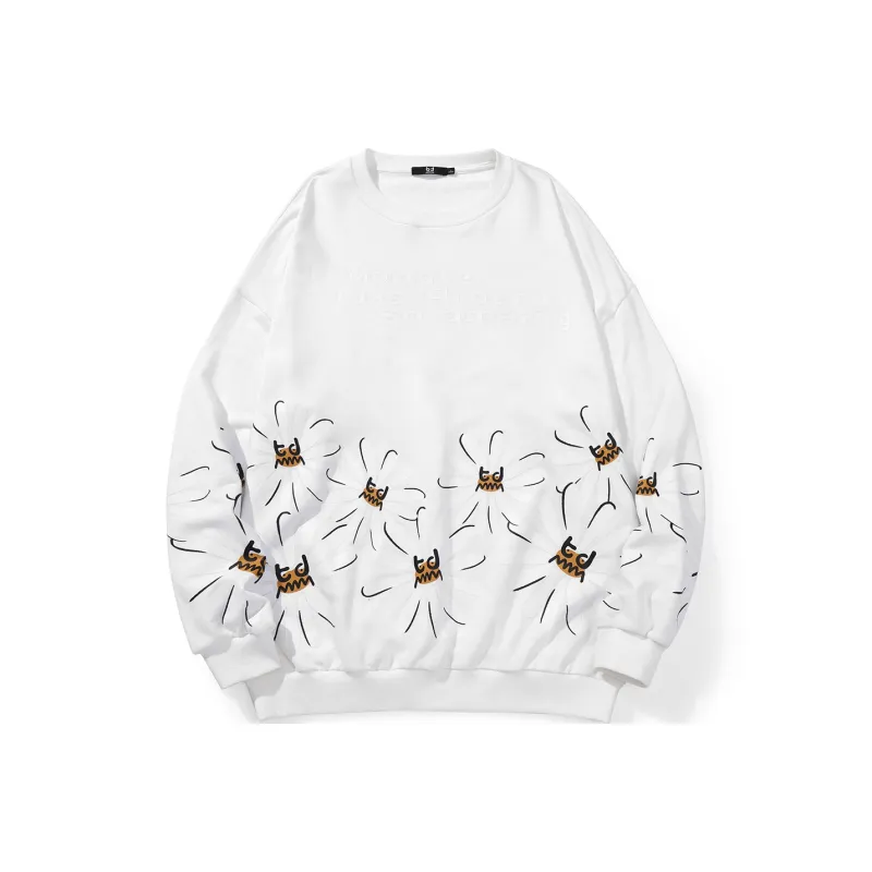 Bt Crew Neck Loose Fit Regular Sweatshirt Unisex White-0
