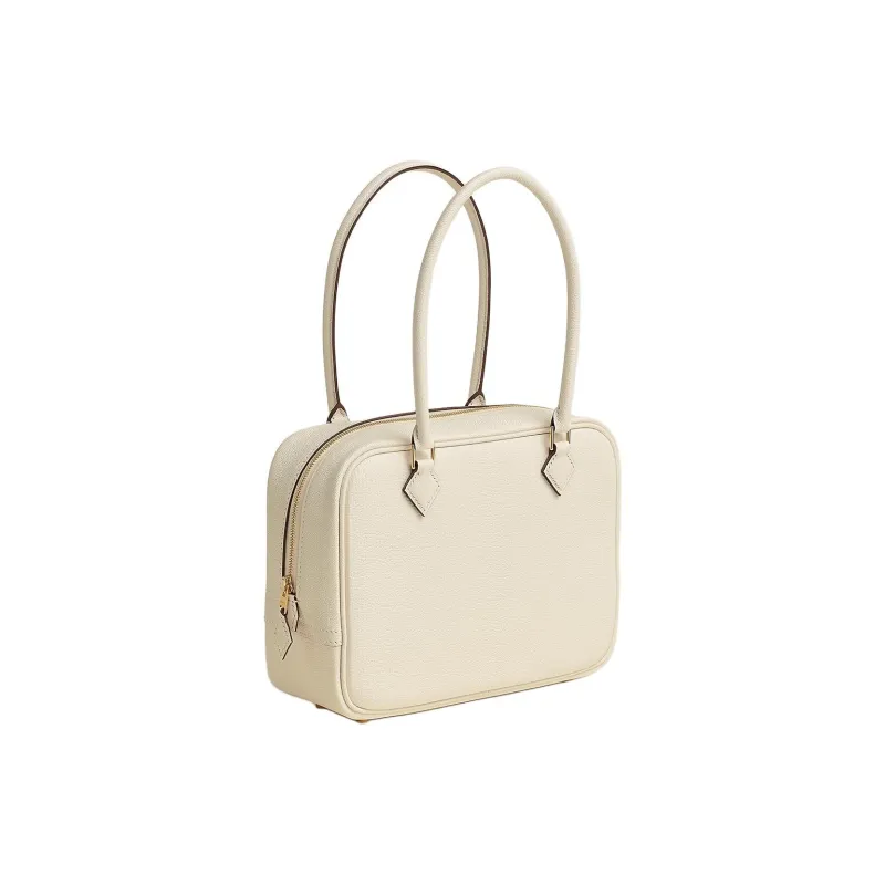 HERMES Plume Mysore Goat Skin Tote Bag Shopping Bag Handbag Mini Women's I2 Nata Cream White-1