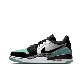 Jordan Legacy 312 Anti Slip Wear Resistant Low Top Vintage Basketball Shoes Men's White Black Green