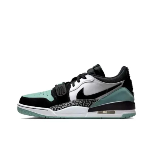 Jordan Legacy 312 Anti Slip Wear Resistant Low Top Vintage Basketball Shoes Men's White Black Green