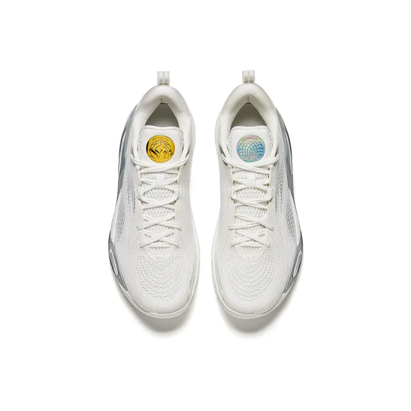 Anta Cushioning Slip Resistant Low Top Basketball Shoes Men's Papyrus White-3