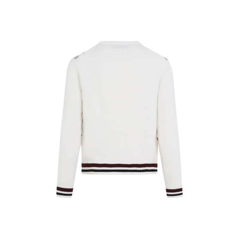 GUCCI Argyle Intarsia Knit Cardigan-1