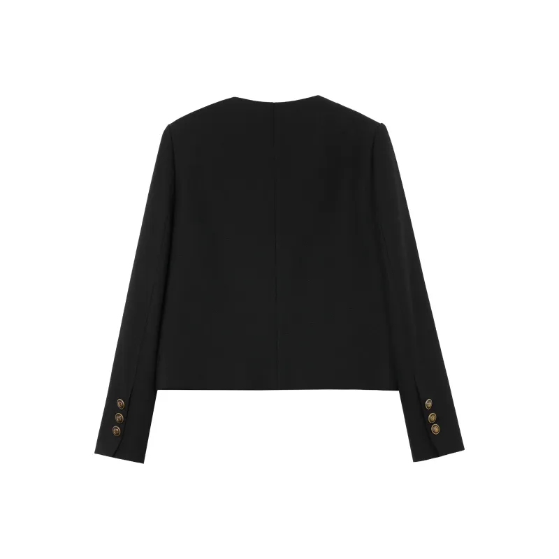 Mambe Cropped Coat Women's Black-1