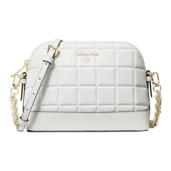 MICHAEL KORS Leather Crossbody Bag, Shoulder Bag Large Size Women's White