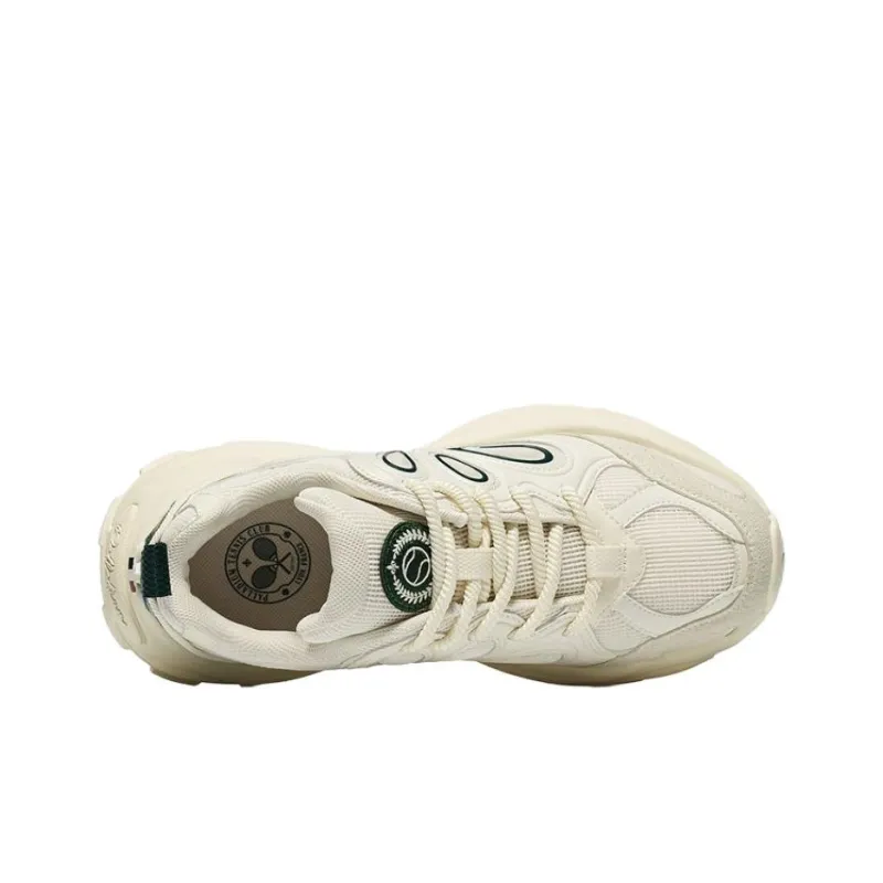 Palladium Breathable Height Increase Low Top Chunky Sneakers Women's Beige-3