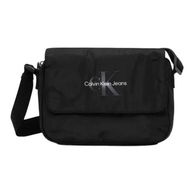 CALVIN KLEIN Recycled Polyester Shoulder Bag Men's Black-0