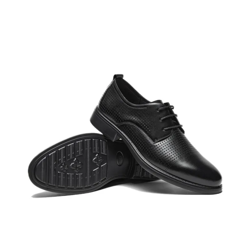 BATA Dress Shoes Men Low Top Black-3