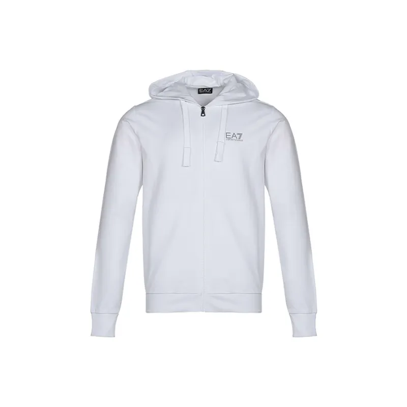 EMPORIO ARMANI Logo Printed Zipped Hooded Jacket-0