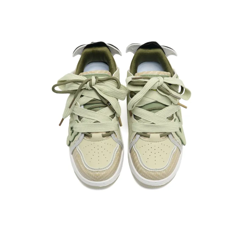 OAOQ Cushioned Wear Resistant Lightweight Breathable Height Increasing Low Top Platform Skateboard Shoes Unisex-2