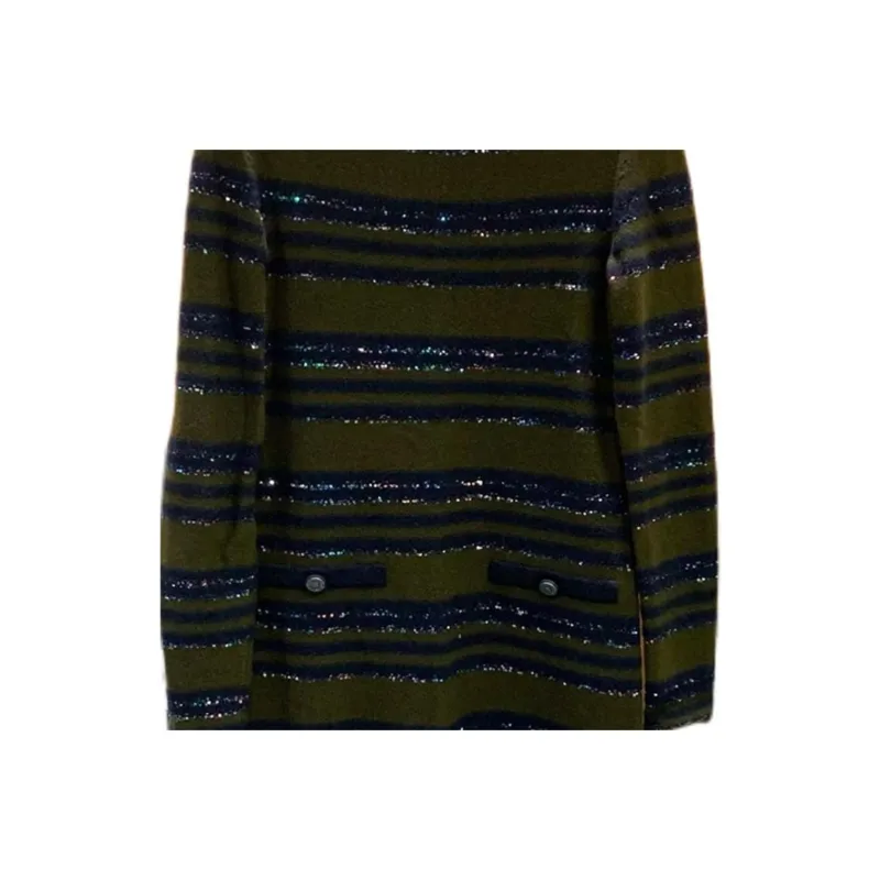 CHANEL Long Sleeved Dresses Women's Dark Green-2