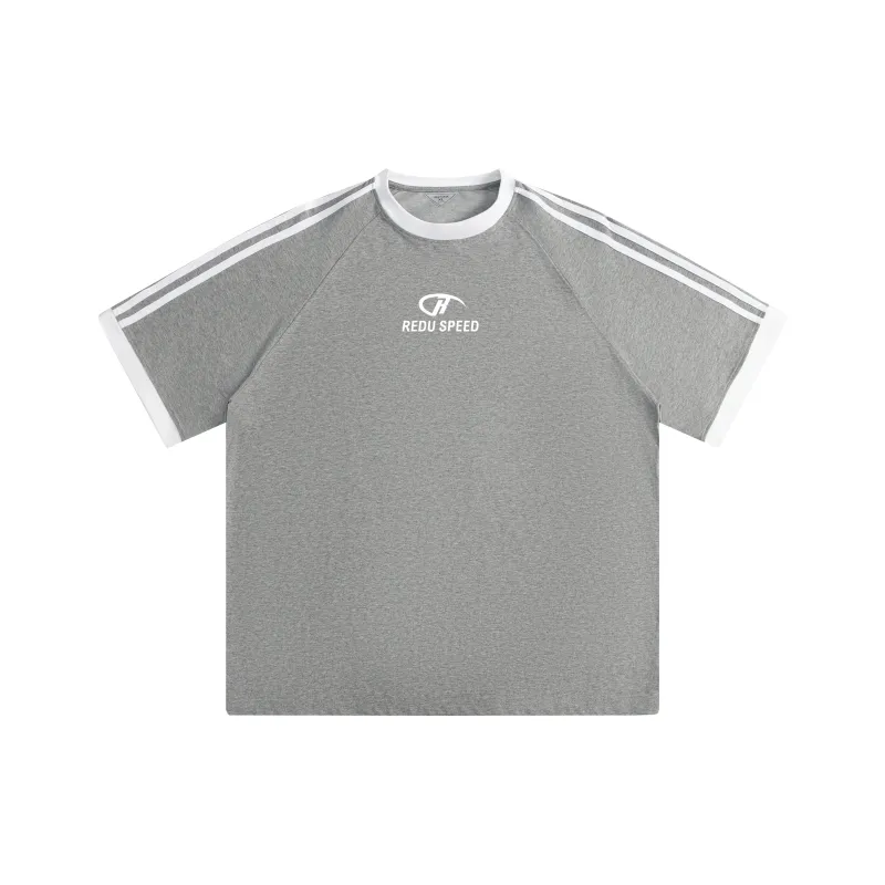 REDU T-Shirt Unisex White & Black Stripes-2