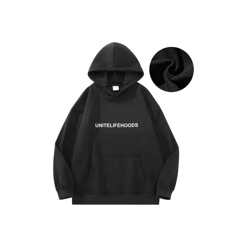 Unite Life HOODS Sweatshirt Unisex Black-22
