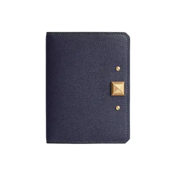 HERMES Medor Calfskin Card Holder Women's 2Z Bleu Nuit Midnight Blue