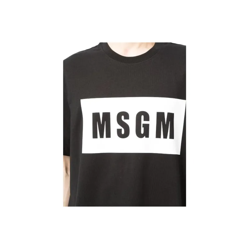 MSGM Logo Printed Crewneck T Shirt-4