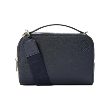 LOEWE Grained Calfskin Camera Bag, Crossbody Handbag Mini Men's Dark Marine Blue