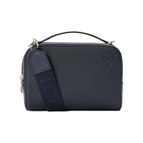 LOEWE Grained Calfskin Camera startle Bag, Crossbody Handbag Mini Men's Dark Marine Blue