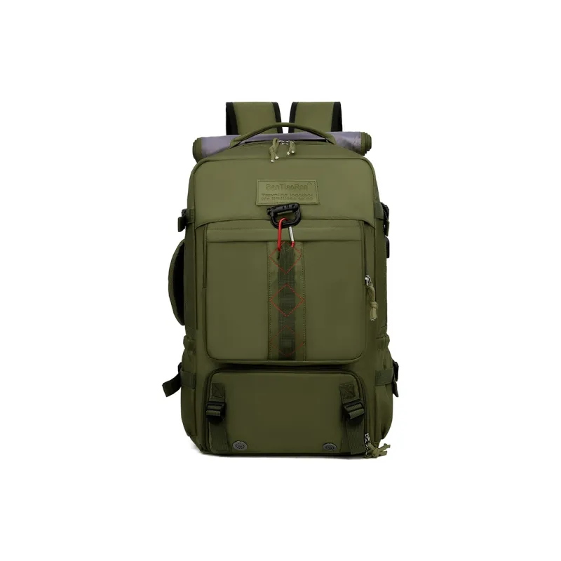 Deli Bear Oxford Backpack Unisex Black/Orange/Army Green/Gray/Peacock Blue/Purple-4