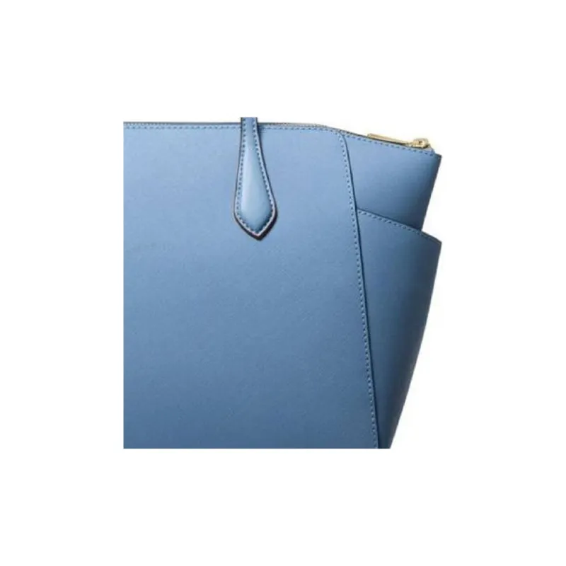 MICHAEL KORS MARILYN Leather Tote Bag Shopping Bag Handbag Shoulder Bag Medium Size Women's Blue-3