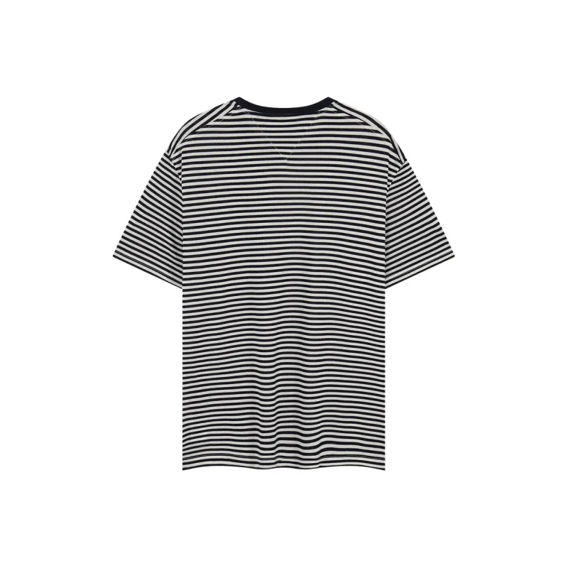 Tommy Hilfiger T Shirt Men's Black White Stripes Z00-1