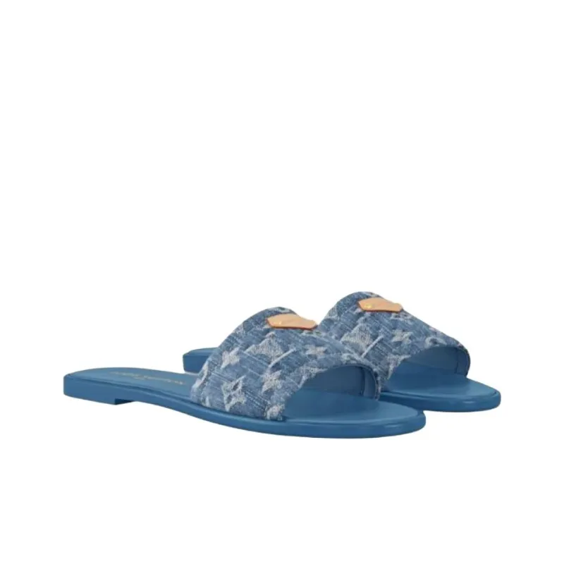 LOUIS VUITTON Lily Slide Slippers Women's Blue-2