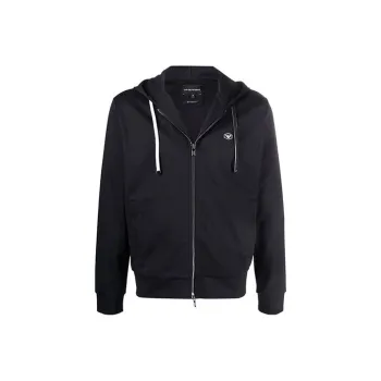 EMPORIO ARMANI Logo-patch Zip-up Hoodie