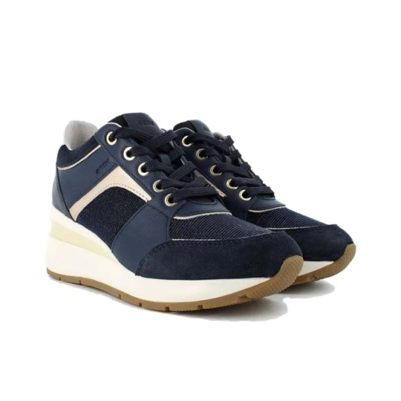 GEOX Abrasion Resistant Height Increasing Low Top Casual Shoes Women's Blue-1