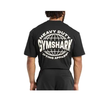 GYMSHARK Drop Shoulder Sleeve T Shirt Men's Black