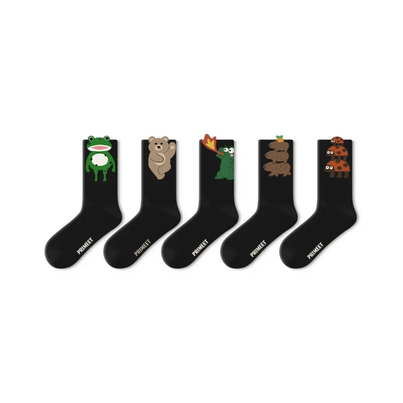 Primeet Mid Calf Socks Women's 5 Pack-34