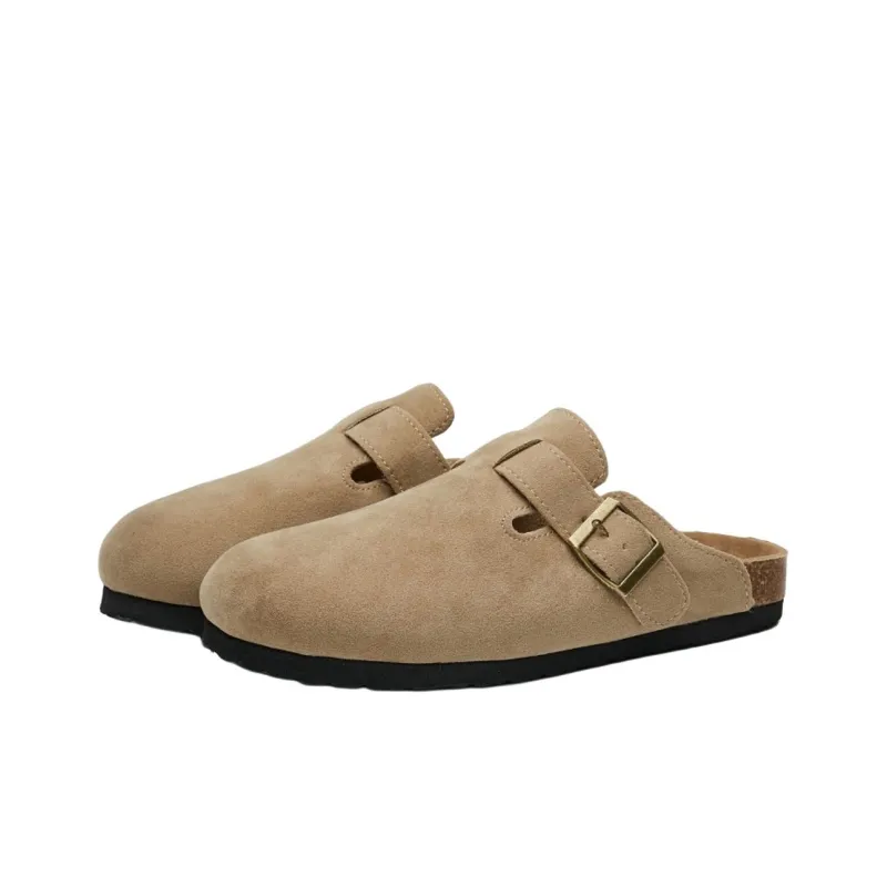 ABCYLM Quiet Abrasion Resistant Slip Resistant Wrap toe Slippers Unisex Apricot-3