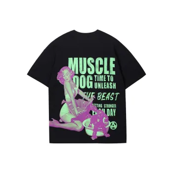 Muscle Dog 235g Casual Sports Short Sleeved T Shirts Men's