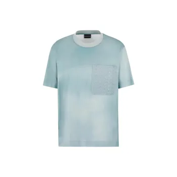 EMPORIO ARMANI Lyocell blend Jersey T shirt With Logo Patch Pocket