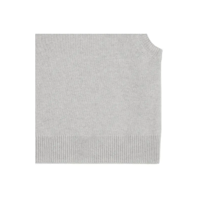 CELINE Cashmere Round Neck Vest Tank Tops Women's Gray-3