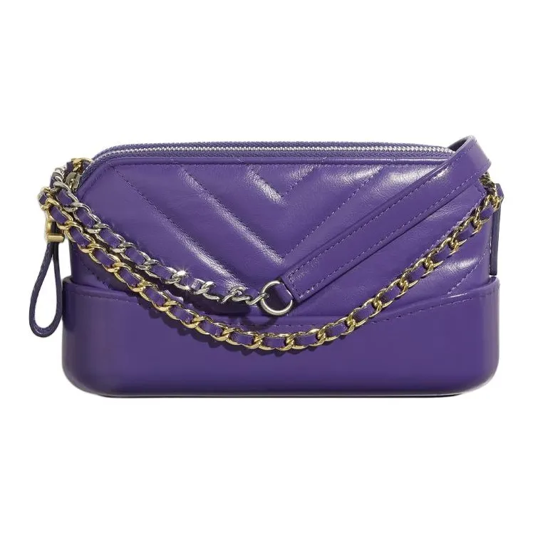 CHANEL Gabrielle Calfskin Shoulder Bag, Crossbody Bag Extra Mini Women's Purple-0