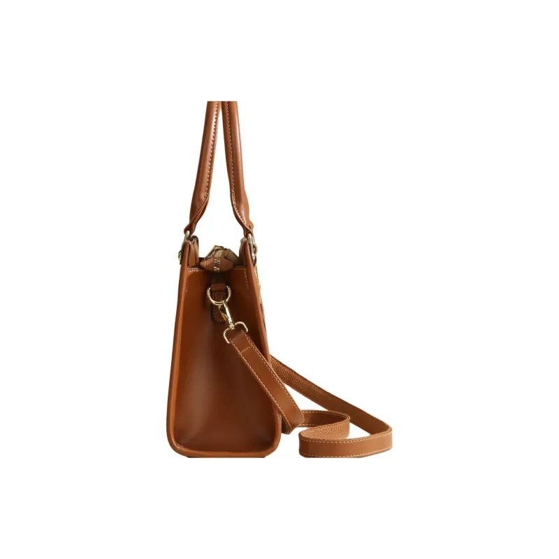 Weymond PU Tote Shoulder Bag Crossbody Bag Handbag Women's Coffee/Earth Yellow/Champagne-5