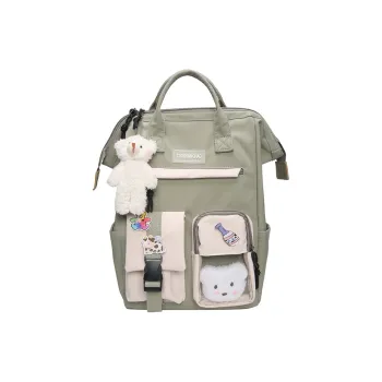 Worm's Home Nylon Backpack Regular Women's Green/Pink/Purple/Black
