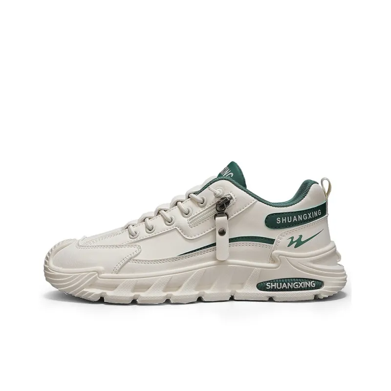Binary Non slip Lightweight Low Top Casual Shoes Men's Beige Green-0