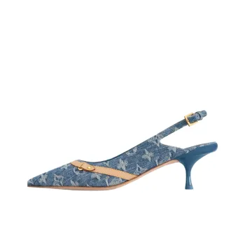 LOUIS VUITTON 6AM Slim Heel High Heels Women's Blue