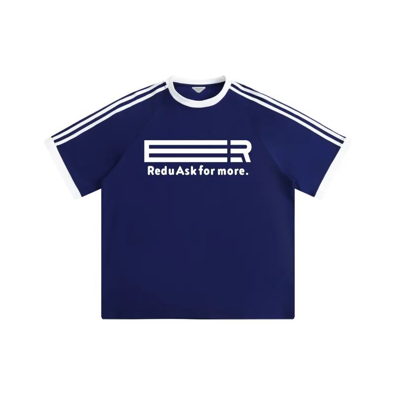 REDU T-Shirt Unisex White & Black Stripes-14