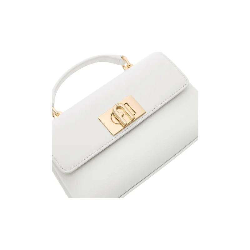 Furla 1927 Collection Leather One Shoulder Handbag Mini Women's White-2