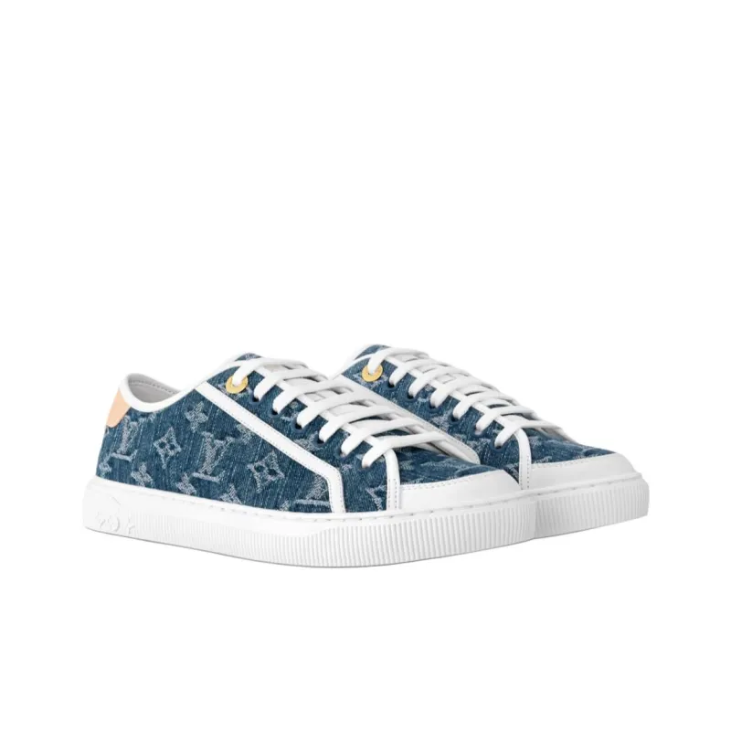 LOUIS VUITTON Lagoon Sneaker 25ss Spring Summer, Cookie Shoes Low Top Canvas Shoes Women's Blue-2