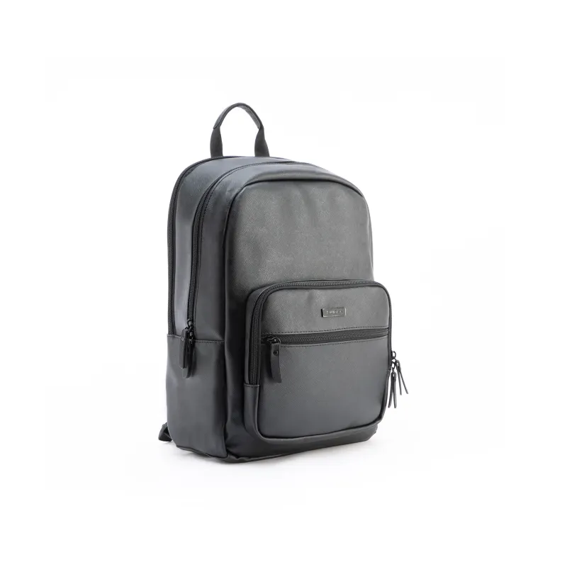SWIZA Leather Backpack Regular Unisex Pure Black-1