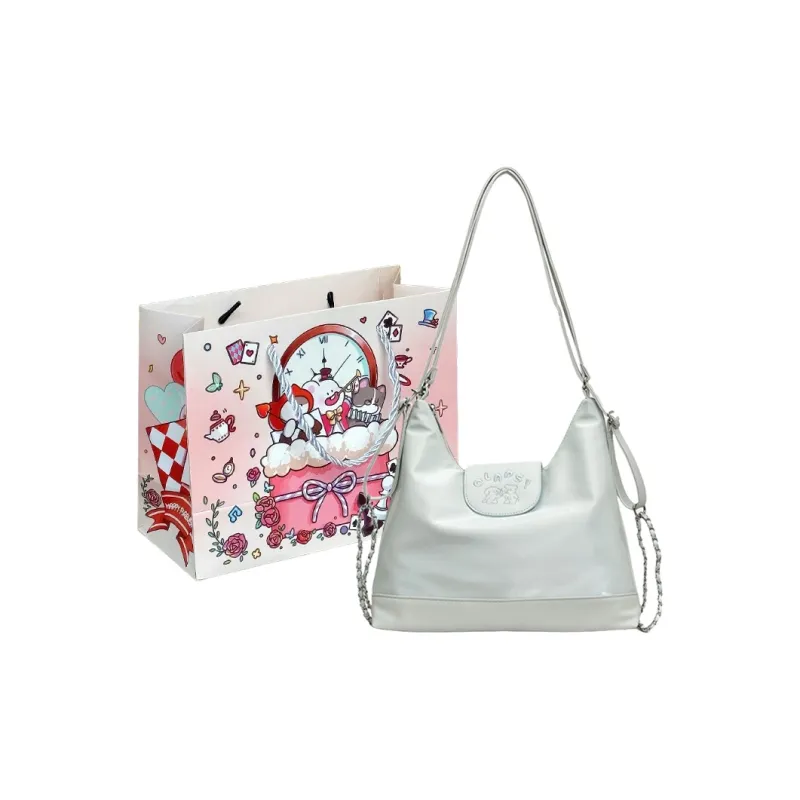 MOM'S HELPER PU Shoulder Bag Women's White/Blue/Pink/Black-4