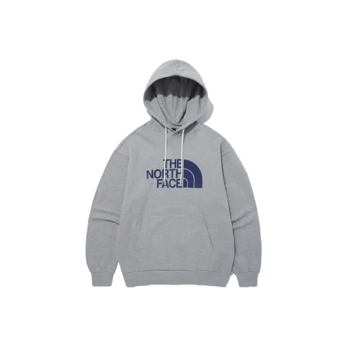 THE NORTH FACE Cotton Logo Relaxed Hoodie Melange Grey Unisex Korea Version